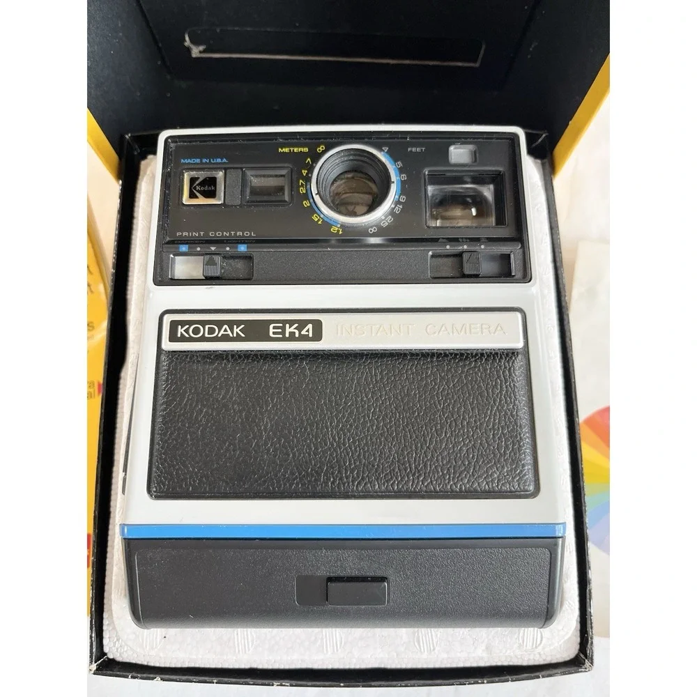 Vintage 1970s Kodak EK4 Instant Camera Box Manual Photography Collect Untested